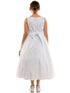 Petite Adele Little Girls White Dull Satin Glitter Brooch Flower Girl Dress 2T-6 - SophiasStyle.com